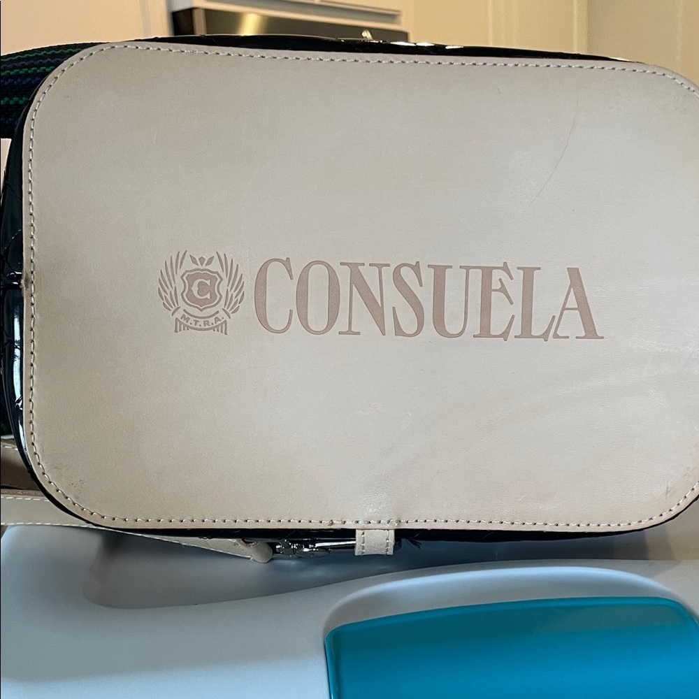 Consuela Black Patent Tote with Tan Accents - Picture 3 of 5